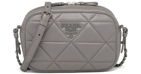 borsa prada con catena|Borsa a spalla in nappa trapuntata Arancio .